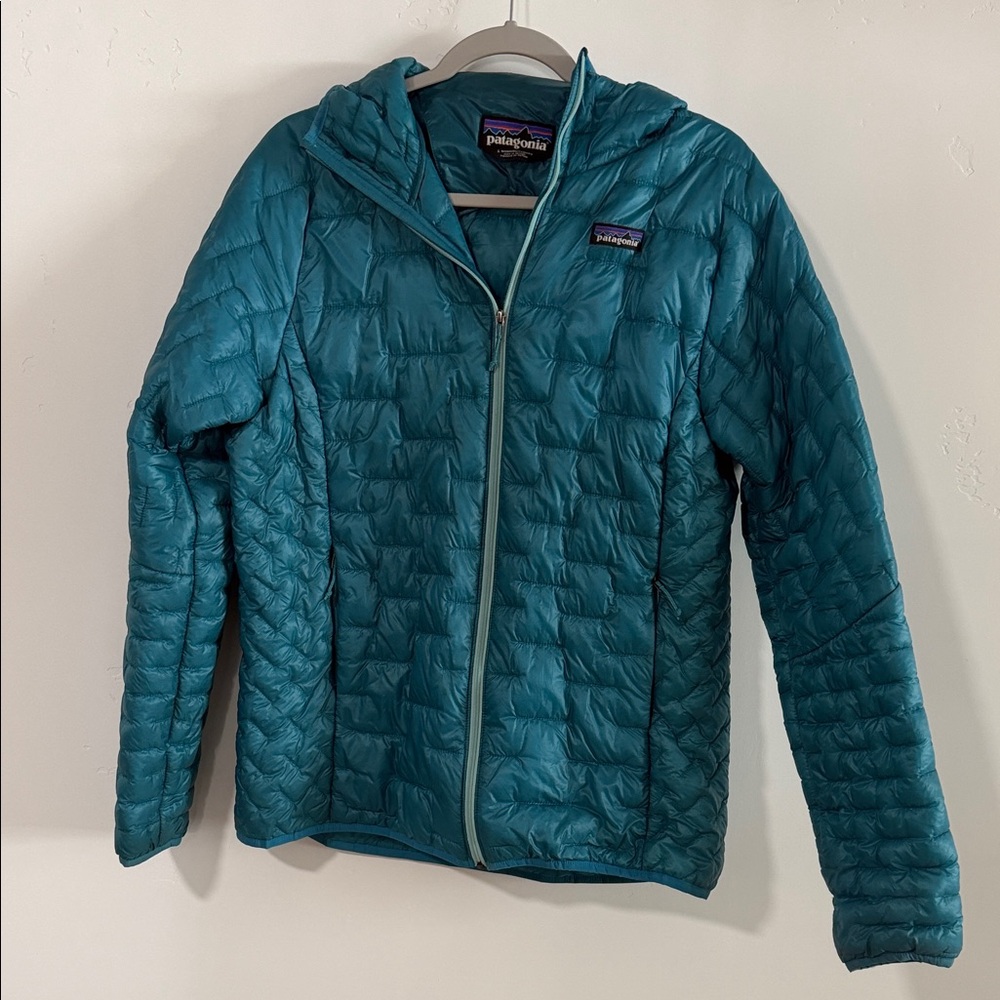 Patagonia Blue Quilted Hooded Jacket
